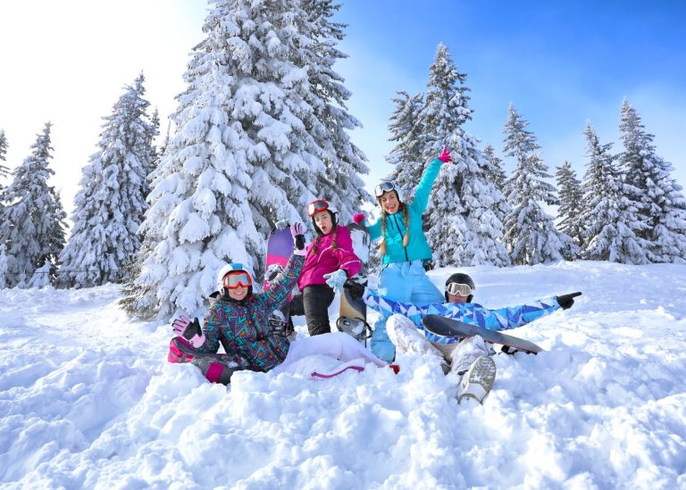 Family Having Fun Skiing