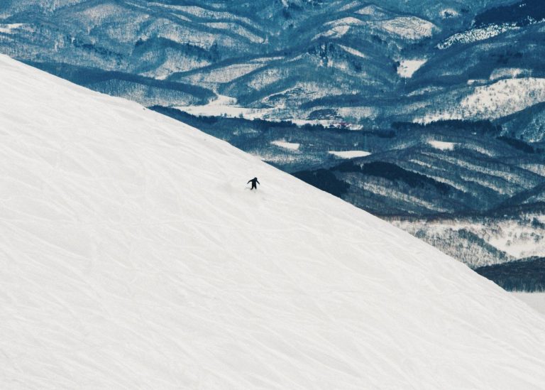 Person Hiking Niseko Ski Spot